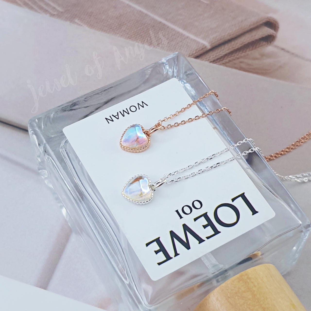 สร้อยคอสั้นเงินแท้ S925 รุ่น Eternal สร้อยลายโซ่ จี้หัวใจมูนสโตน Moonstone สร้อยคอแฟชั่น Silver925