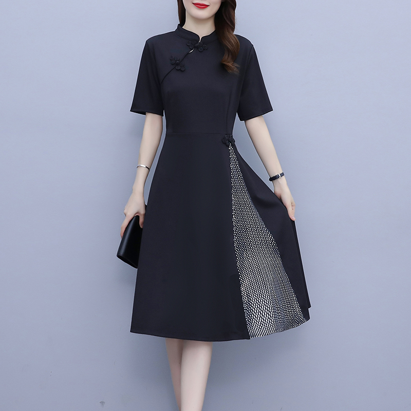 เดรสคนอ้วน เดรสสาวอวบ ชุดเดรสคนอ้วนวัยรุ่นแขนสั้น BY PLUS SIZE Girl