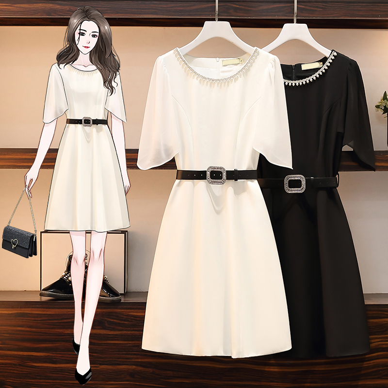 เดรสแขนสั้น มีไซส์ L-4XLอก 38-47 นิ้ว ใส่ได้ทั้งสาวหุ่นดีน่ารักจนถึงสาวอวบพลัสไซส์