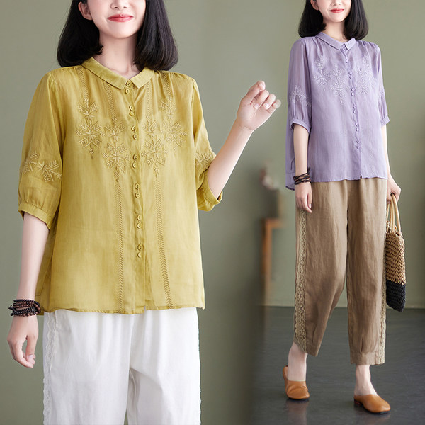 เสื้อลินิน แบบเสื้อสวยๆ เสื้อผ้าฝ้ายลินิน เสื้อเชิ้ตผ้าลินิน BY LININ