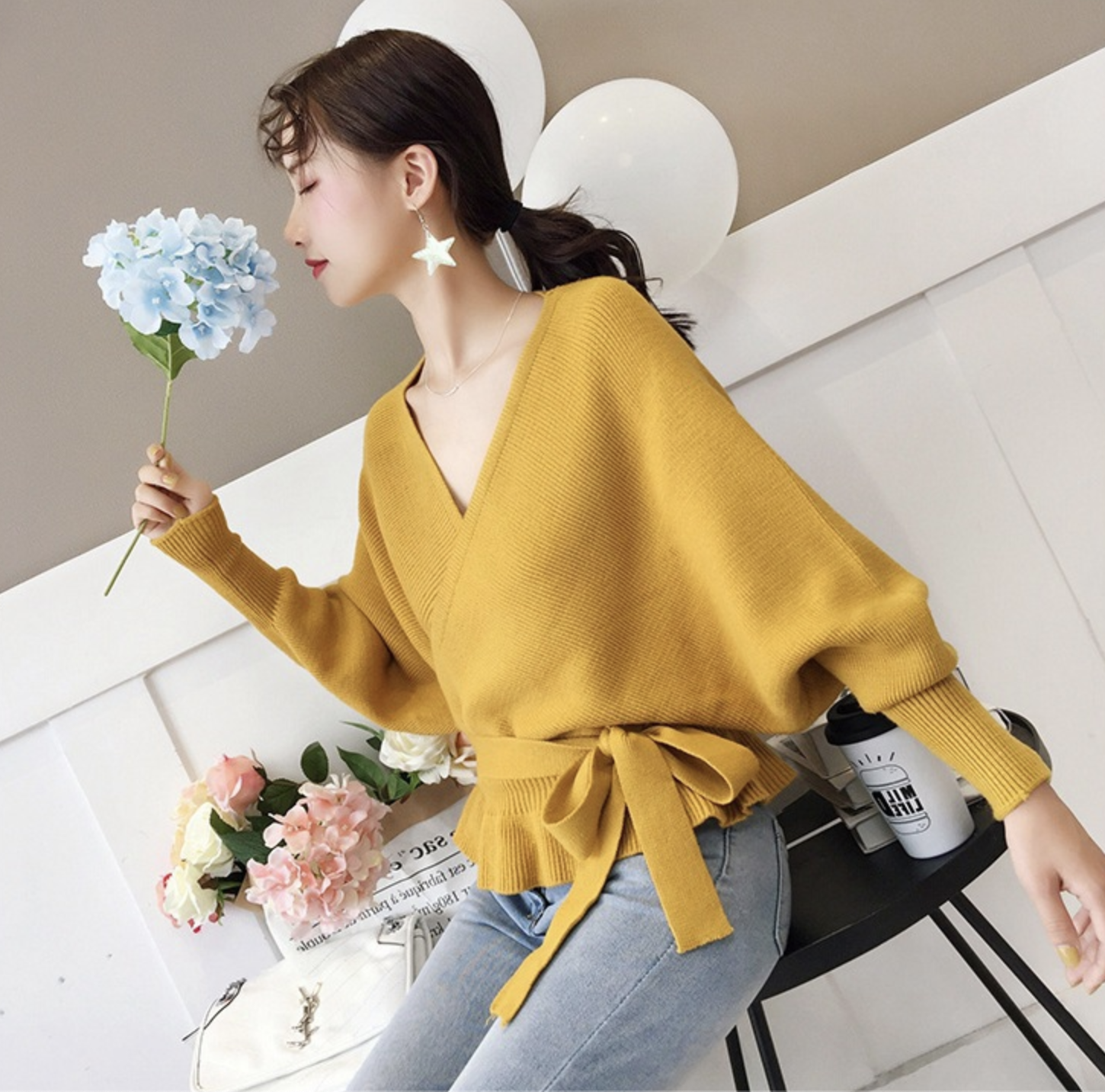 เสื้อไหมพรม ทรงสวย เซ็กซี่ โชว์แผ่นหลัง จั๊มเอว พร้อมส่ง