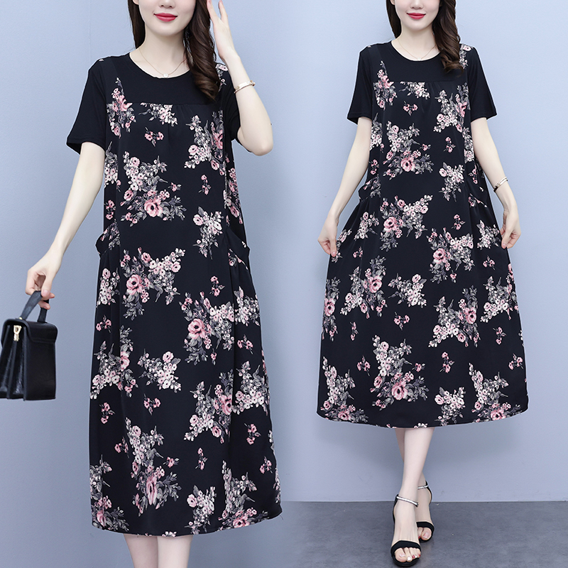 เดรสแขนสั้น มีไซส์ L-5XLอก 38-48 นิ้ว ใส่ได้ทั้งสาวหุ่นดีน่ารักจนถึงสาวอวบพลัสไซส์
