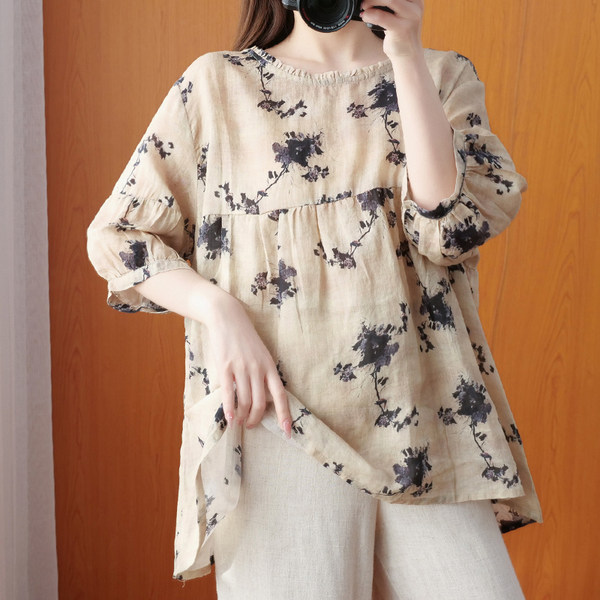 เสื้อลินิน เสื้อผ้าฝ้ายลินิน เสื้อเชิ้ตผ้าลินิน BY Zimo