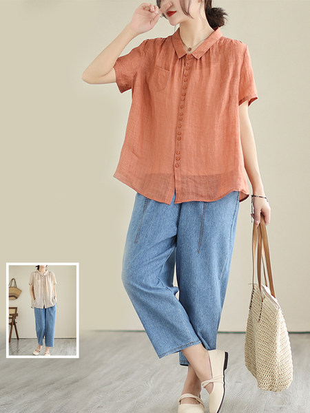 เสื้อลินิน เสื้อผ้าฝ้ายลินิน เสื้อเชิ้ตผ้าลินิน