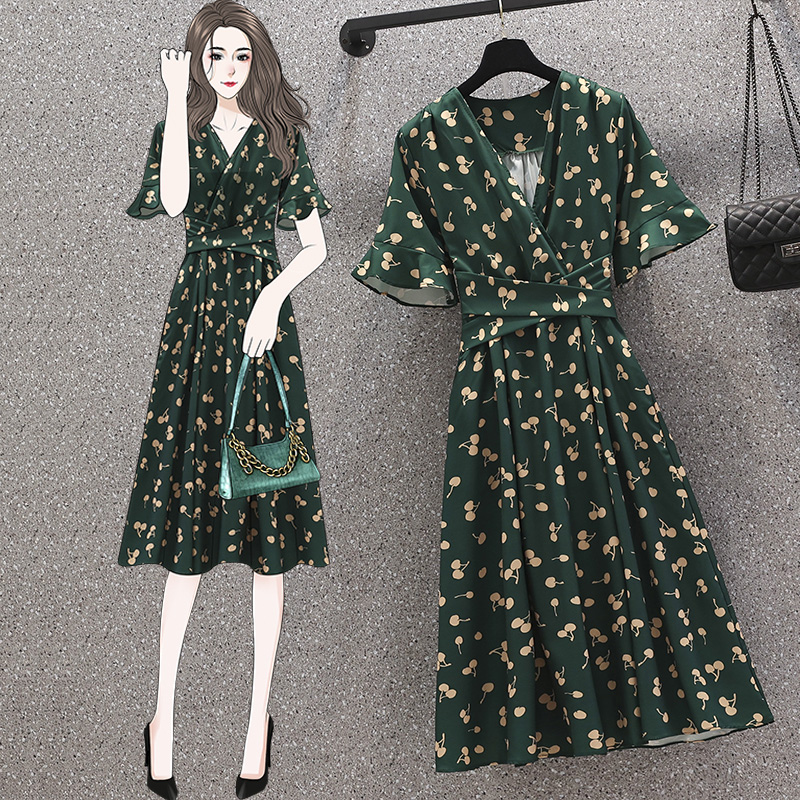เดรสแขนสั้น มีไซส์ L-4XLอก 38-47 นิ้ว ใส่ได้ทั้งสาวหุ่นดีน่ารักจนถึงสาวอวบพลัสไซส์