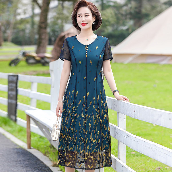 เดรสวัยผู้ใหญ่40-60ปีเดรสคุณแม่