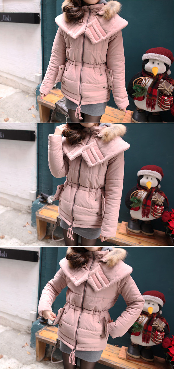 เสื้อโค้ทกันหนาว อุ่นมาก กันหนาวได้ดีค่ะ แต่งขนเฟลอช่วงฮู้ด แบรนด์ RJ STORY แท้ พร้อมส่ง ชมพูหม่น ออกกะปิ