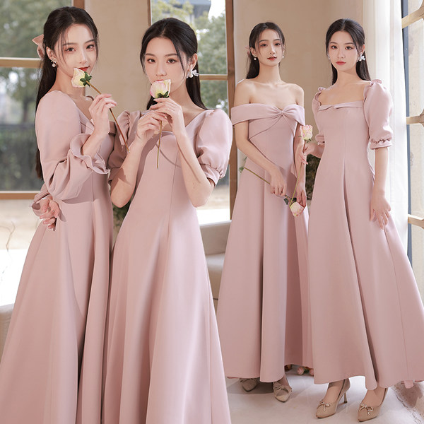 ชุดเพื่อนเจ้าสาวสีชมพู ชุดเพื่อนเจ้าสาว ชุดไปงานแต่งงาน