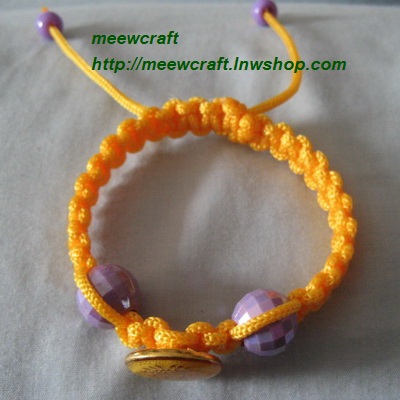 สร้อยข้อมือเชือกร่มแบบเลื่อนได้#Bra011 size7"