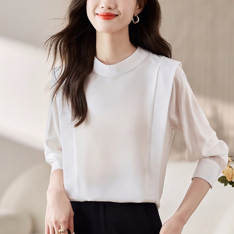 เสื้อเชิ้ตผู้หญิงแขนยาว เสื้อเชิ้ตผู้หญิงใส่ทํางาน 390 บาทต่อชิ้น ฟรีค่าจัดส่ง
