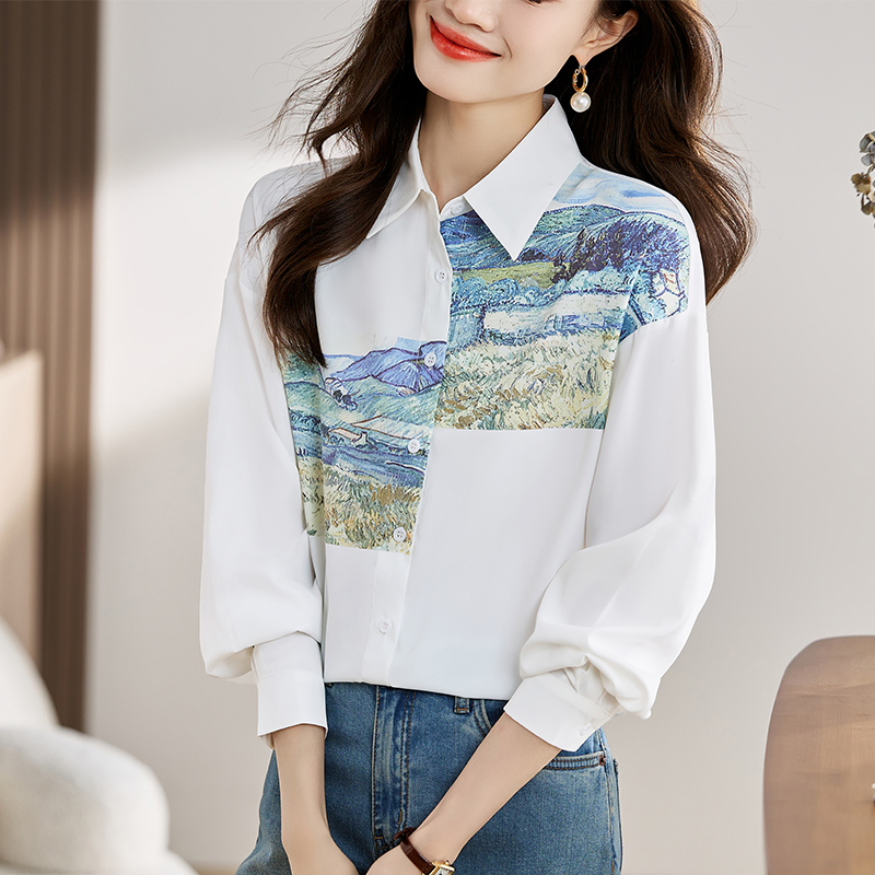 เสื้อเชิ้ตผู้หญิงแขนยาว เสื้อเชิ้ตผู้หญิงใส่ทํางาน 390 บาทต่อชิ้น ฟรีค่าจัดส่ง