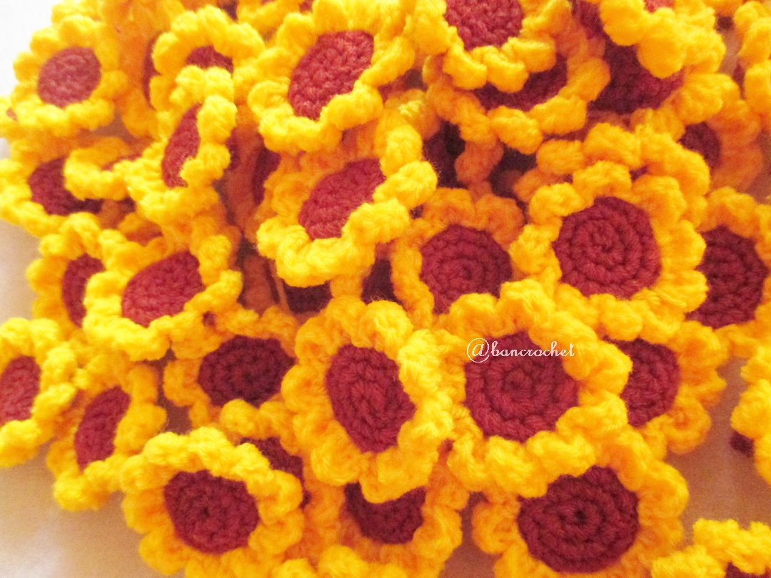 ดอกทานตะวันถักโครเชต์ (เฉพาะดอก) sunflowers crochet