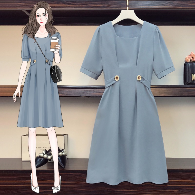 เดรสแขนสั้น มีไซส์ L-4XLอก 38-47 นิ้ว ใส่ได้ทั้งสาวหุ่นดีน่ารักจนถึงสาวอวบพลัสไซส์