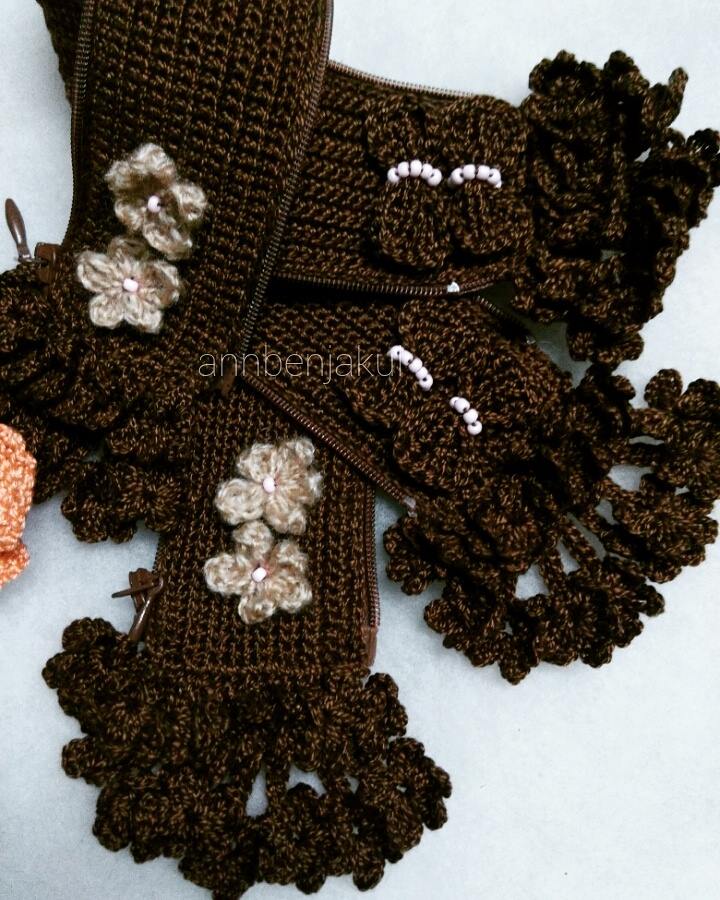 ที่หุ้มหูกระเป๋า ด้าย DMC สีน้ำตาลเข้ม 898