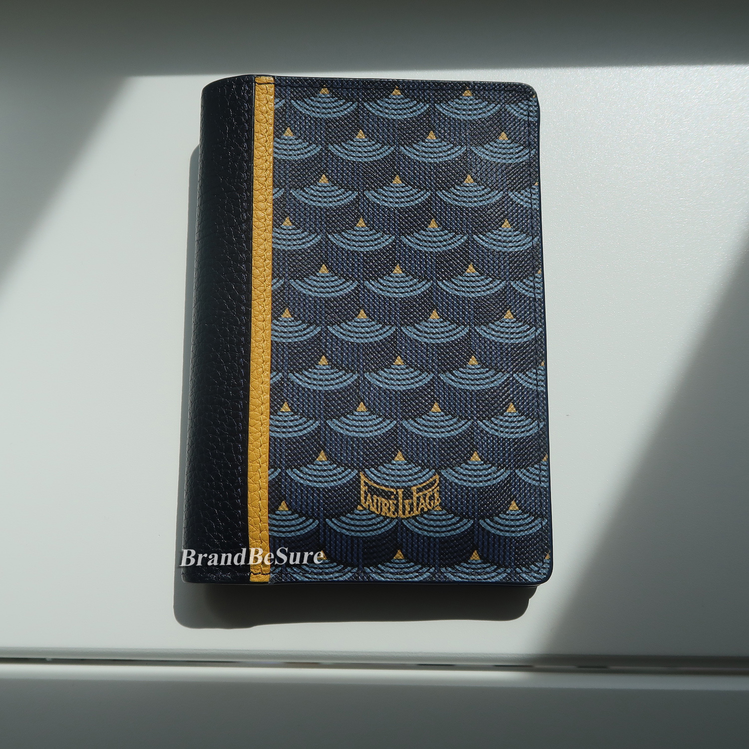 Faure Le Page Navy Blue Monogram Canvas Standard Pocket Wallet