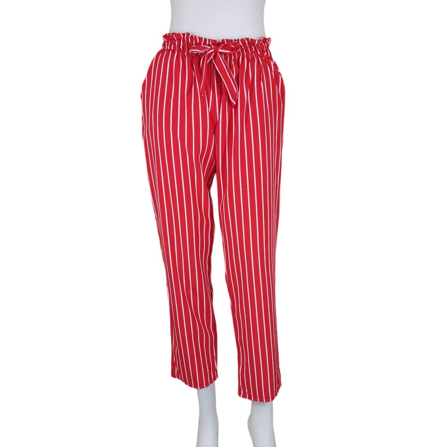 Trousers362 กางเกงขายาวผ้าไหมอิตาลีเอวยืด 26-38 นิ้ว ผ้านุ่มใส่สบาย มีหลายสีหลายลายให้เลือก