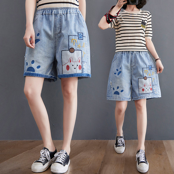 กางเกงยีนส์วินเทจ กางเกงขายาว By LZcotton and linen