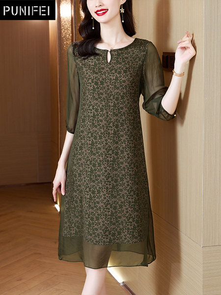 เดรสวัยผู้ใหญ่40-60ปี เดรสคุณแม่ ชุดเดรสทำงานวัยผู้ใหญ่ แบรนด์ MAMA DRESS