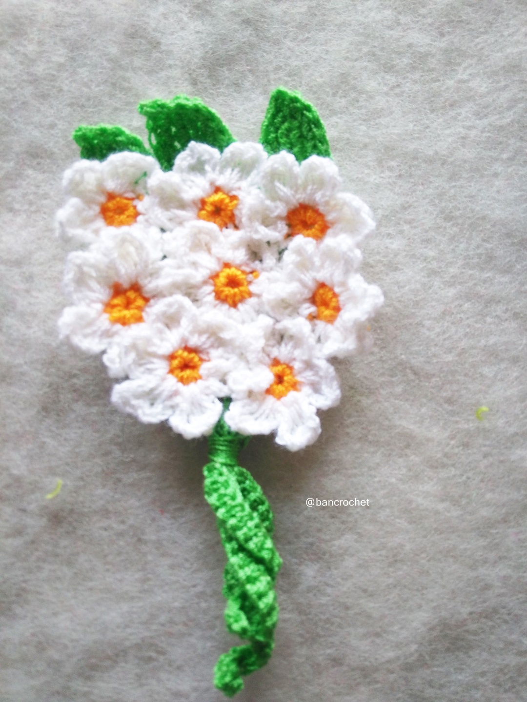เฉพาะราคาส่ง ช่อดอกไม้จิ๋วถักโครเชต์ Mini flower bouquet crochet (only wholesale) สำเนา หลากสี 5 นิ้ว