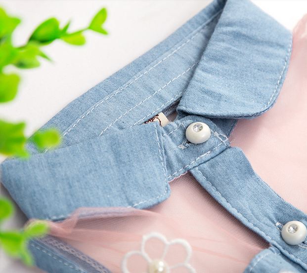 ชุดกระโปรงเด็กผู้หญิง อายุ 6 - 24 เดือน เดรสแขนกุด เดรสยีนส์ มีดีไซน์ น่ารัก กระโปรงบาน สีชมพู โอรส ติดดอกไม้ สไตล์ ลูกคุณหนู ลดราคา 748031_1