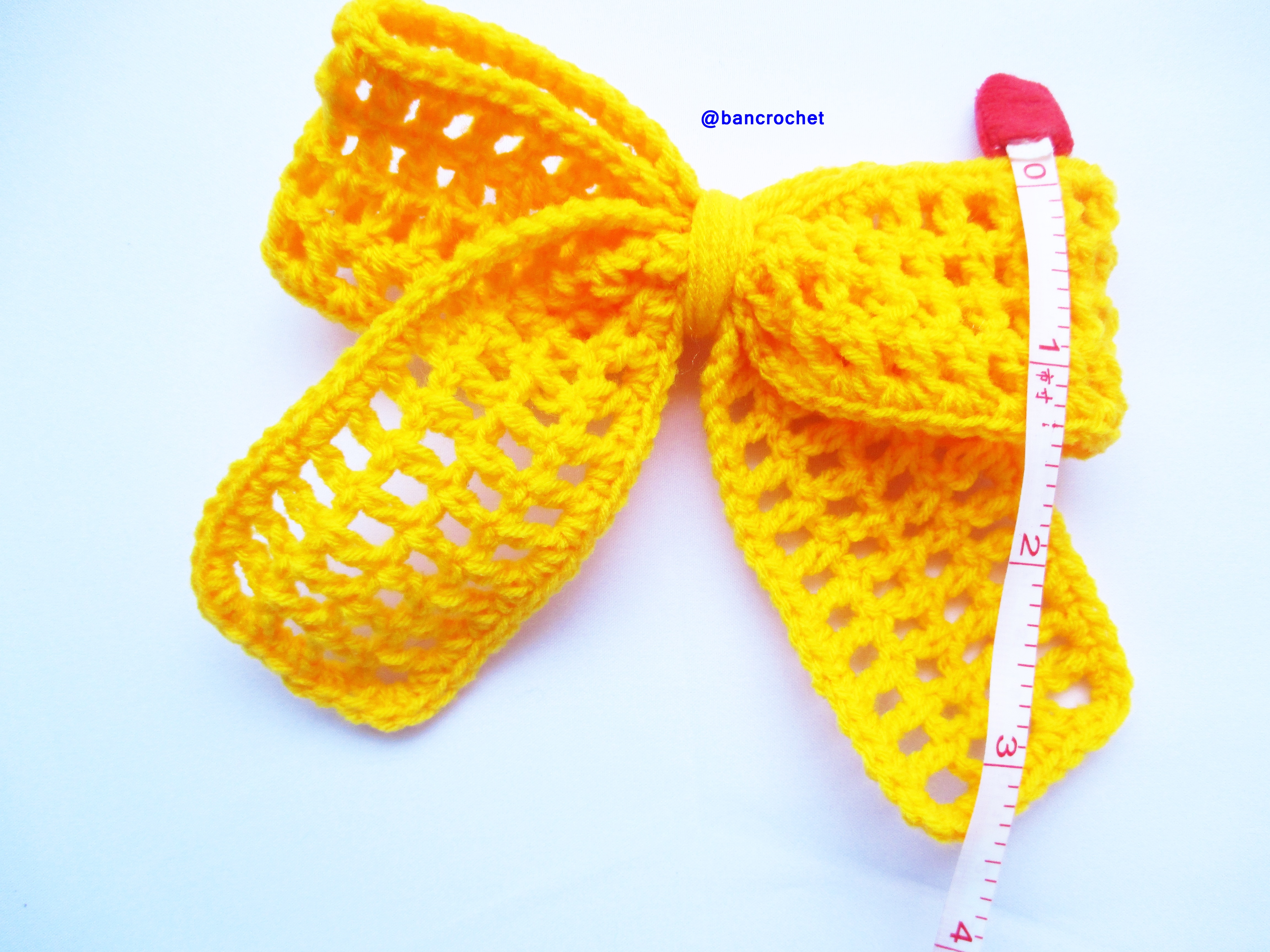 Bancrochet โบว์ถักโครเชต์ Crochet Bow หลากสี 3x5 นิ้ว