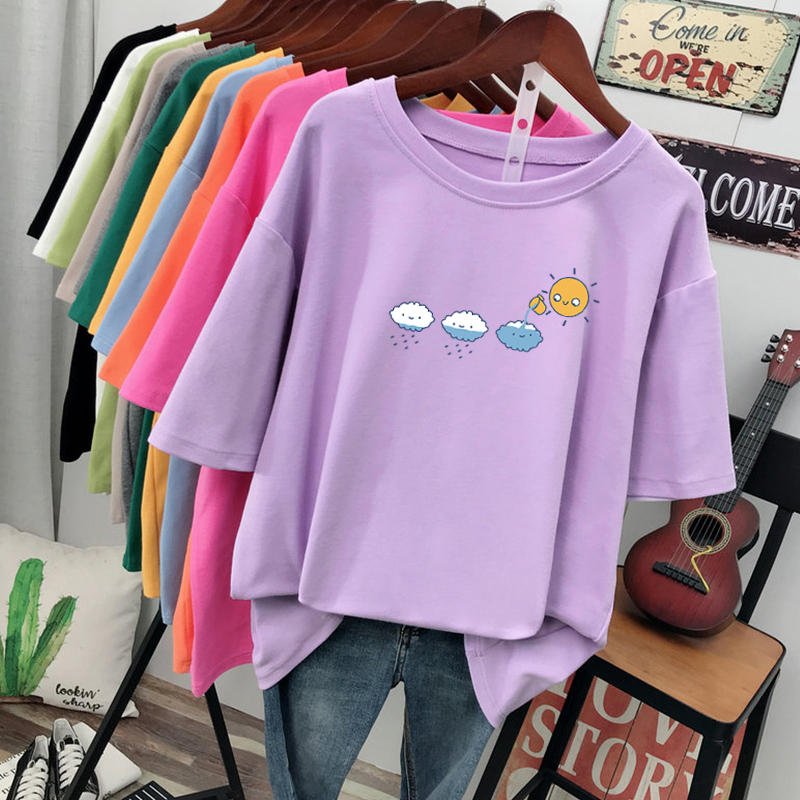 เสื้อยืดคอตตอน สกรีนลายน่ารัก มีหลากหลายสี ส่งฟรีทั่วไทย BY JIMIAO