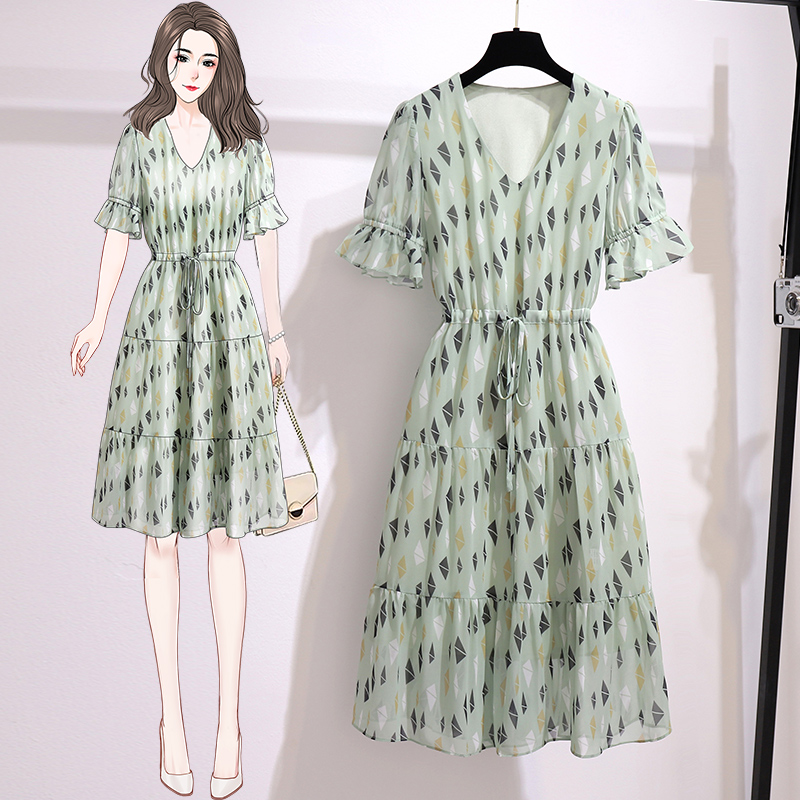 เดรสแขนสั้น มีไซส์ L-4XLอก 38-47 นิ้ว ใส่ได้ทั้งสาวหุ่นดีน่ารักจนถึงสาวอวบพลัสไซส์