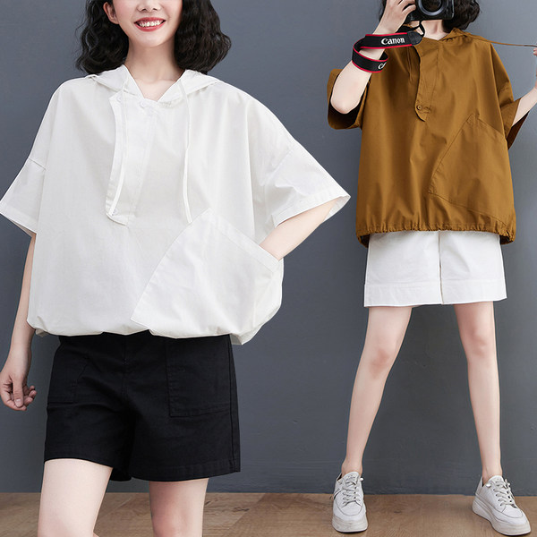 เสื้อลินินคนอ้วน เสื้อทีเชิ้ตคนอ้วนผู้หญิง เสื้อทีเชิ้ตตัวใหญ่ By Literary Plus size