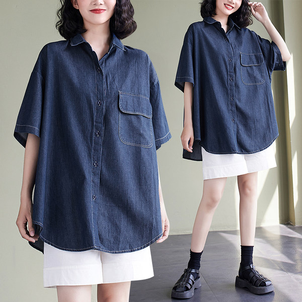 เสื้อลินินคนอ้วน เสื้อทีเชิ้ตคนอ้วนผู้หญิง เสื้อทีเชิ้ตตัวใหญ่ By Literary Plus size