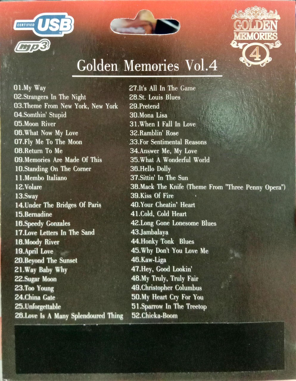 USB แฟลชไดร์ฟเพลง Golden memories4 (KTC)