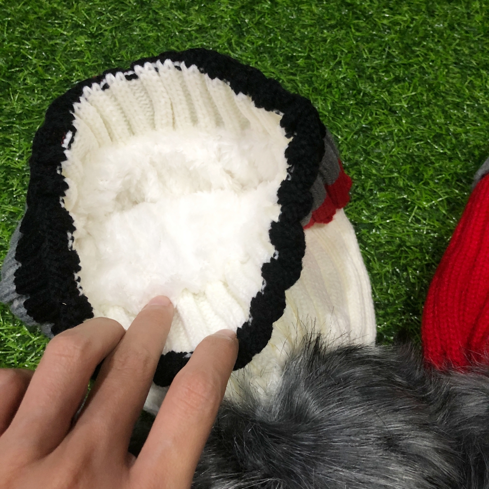 หมวกไหมพรม แฟชั่น กันหนาว บุขนด้านในหนานุ่ม พร้อมส่ง