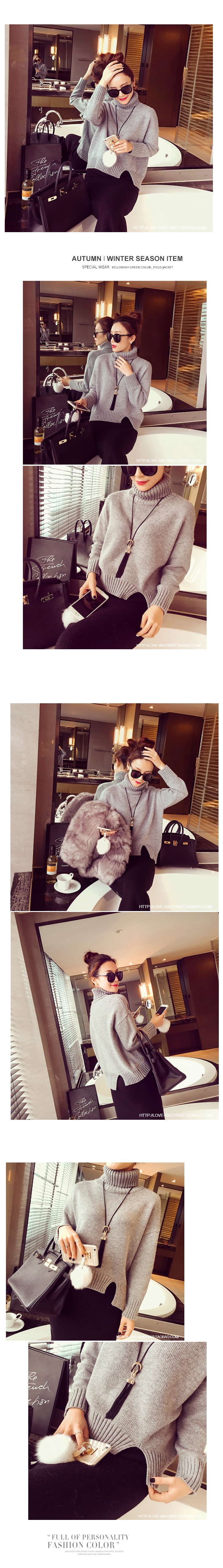 สีเทา : เสื้อไหมพรมกันหนาว คอเต่าพับได้ตามต้องการ ยืดได้เยอะ ทรงเก๋ๆ จะใส่เดี่ยวไหรือใส่โค้ทคลุมก็สวยจ้า