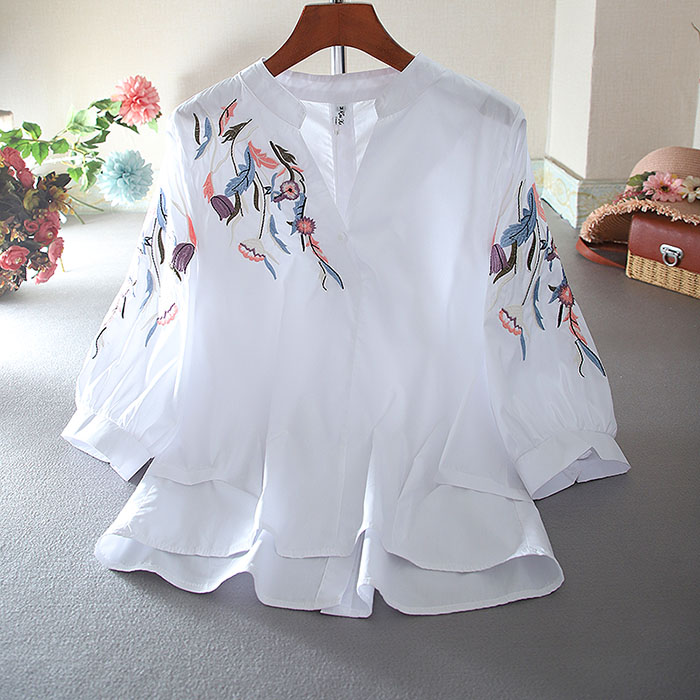 เสื้อลินิน เสื้อผ้าฝ้ายลินิน เสื้อเชิ้ตผ้าลินิน ปักลายสวยๆด้วยด้าย สไตล์VINTAGE BY Dreamroom