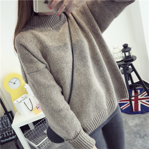 Sweater เสื้อไหมพรมถักคอตั้ง เก๋ๆ ไหมพรมยืดได้เยอะ