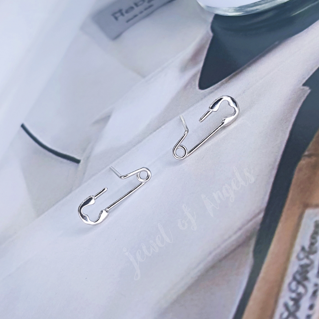 ต่างหูเงินแท้ S925 รุ่น Pin ต่างหูเข็มกลัด สีเงิน เงินแท้ทั้งชิ้น Silver925 ต่างหูผู้ชาย ต่างหูผู้หญิง ตุ้มหู