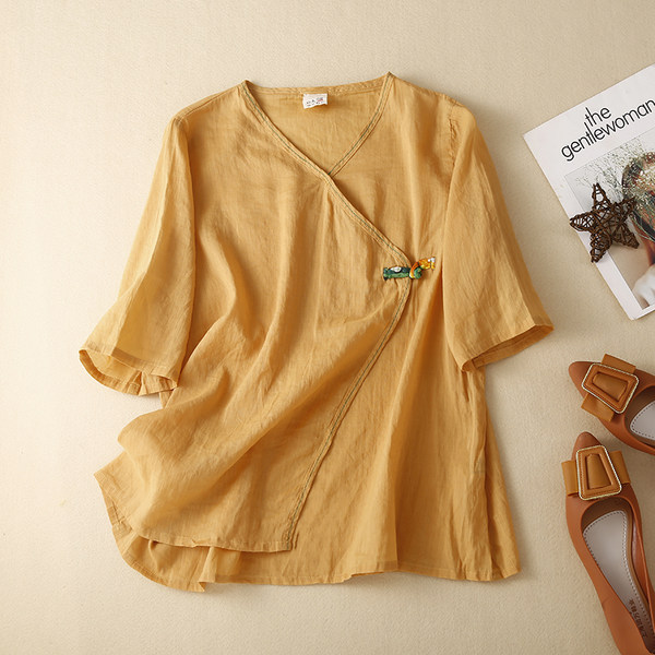 เสื้อลินิน เสื้อผ้าฝ้ายลินิน เสื้อเชิ้ตผ้าลินิน BY Zimo