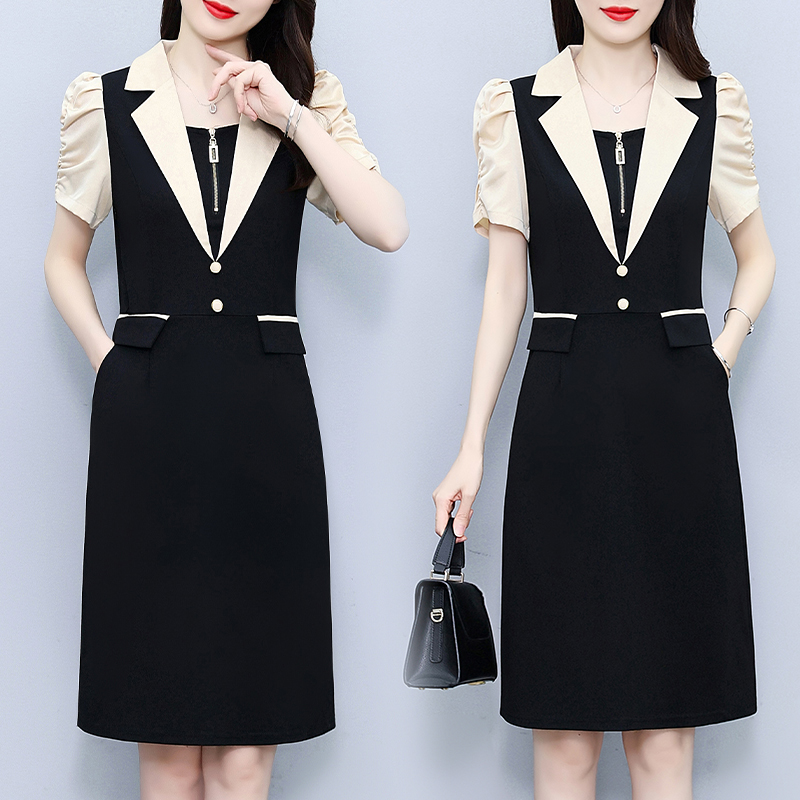 เดรสสีดำ ชุดเดรสคนอ้วน ชุดเดรสสาวพลัสไซส์ XL-5XL