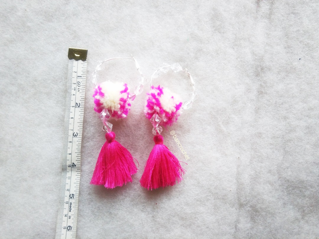 ต่างหูถักโครเชต์ crochet earrings หลากสี 4-6 นิ้ว