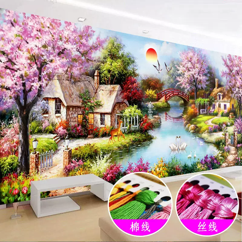 ชุดปักครอสติช รูปบ้าน สอบถามขนาดและสั่งซื้อได้ที่ LINE