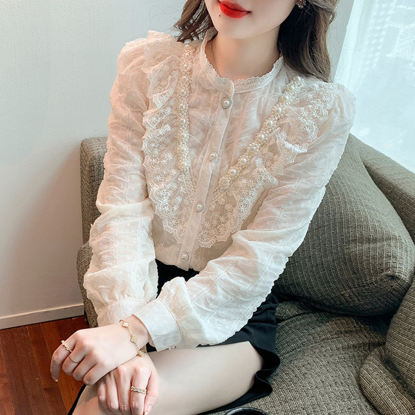เสื้อลูกไม้ แขนสั้น