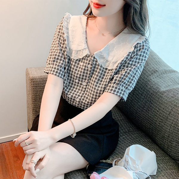 เสื้อลูกไม้ แขนสั้น