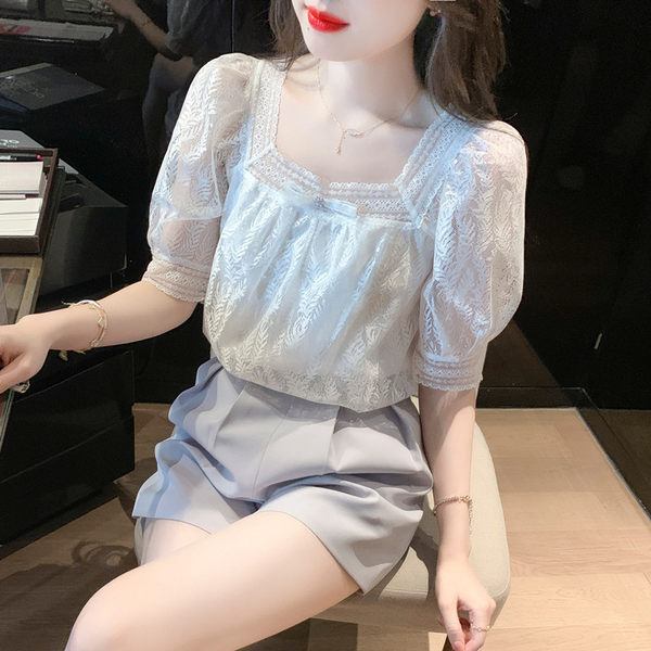 เสื้อลูกไม้ แขนสั้น