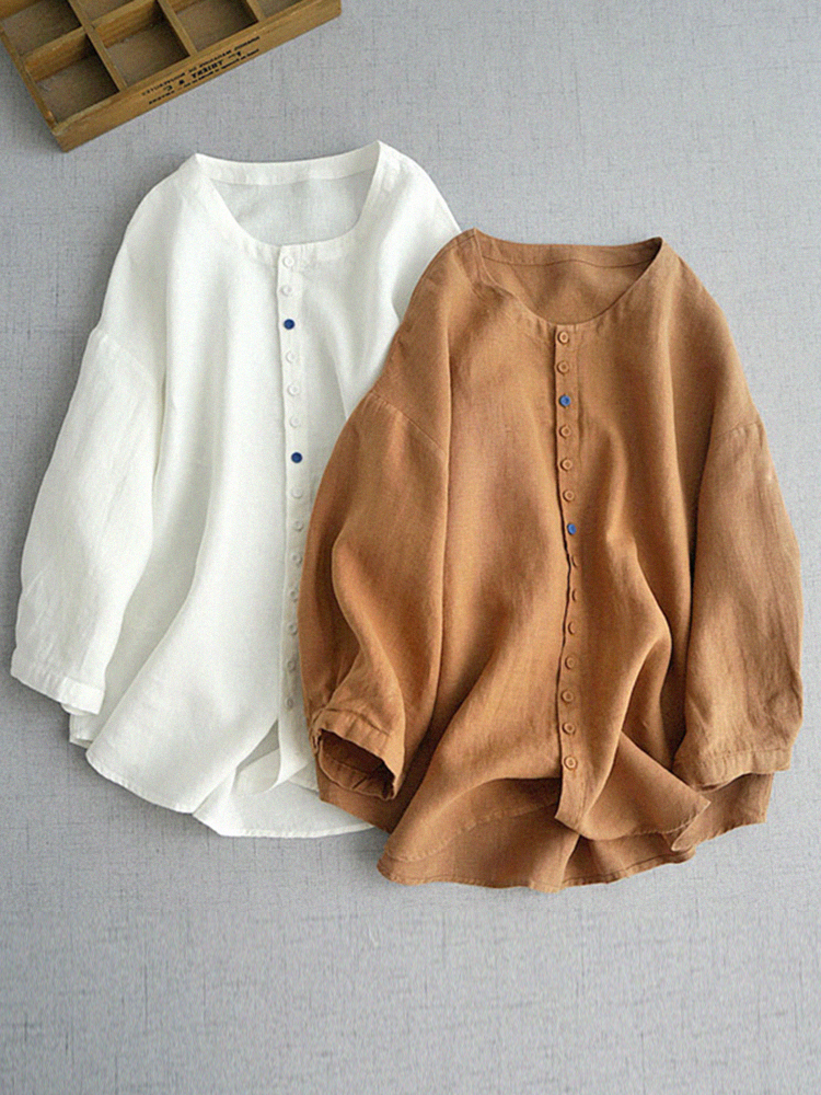 เสื้อลินิน เสื้อผ้าฝ้ายลินิน เสื้อเชิ้ตผ้าลินิน S M l XL จากแบรนด์ ZIMO