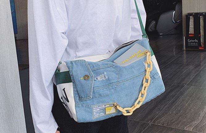 กระเป่าสะพาย แฟชั่นยืนส์ แบบ ฮิป ๆ กระเป๋ายีนส์ แบบวัยรุ่น ดีไซน์ เก๋ งานดีไซน์ แบบสวย ใส่ของได้เยอะ 595025