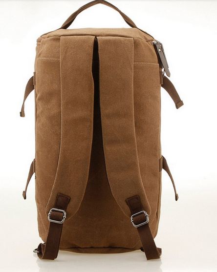 กระเป๋าเป้ กระเป๋าสะพาย กระเป๋าเดินทาง ผู้หญิง ผู้ชาย ใช้ได้ ผ้า Canvas อย่างหนา วัสดุอย่างดี ทำเป็นรูป ทรงกระบอก ใส่นิตยสาร หรือ เสื้อผ้า เที่ยวเขาได้ no 7432833