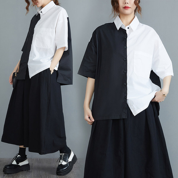 เสื้อลินินคนอ้วน เสื้อทีเชิ้ตคนอ้วนผู้หญิง เสื้อทีเชิ้ตตัวใหญ่ By Literary Plus size