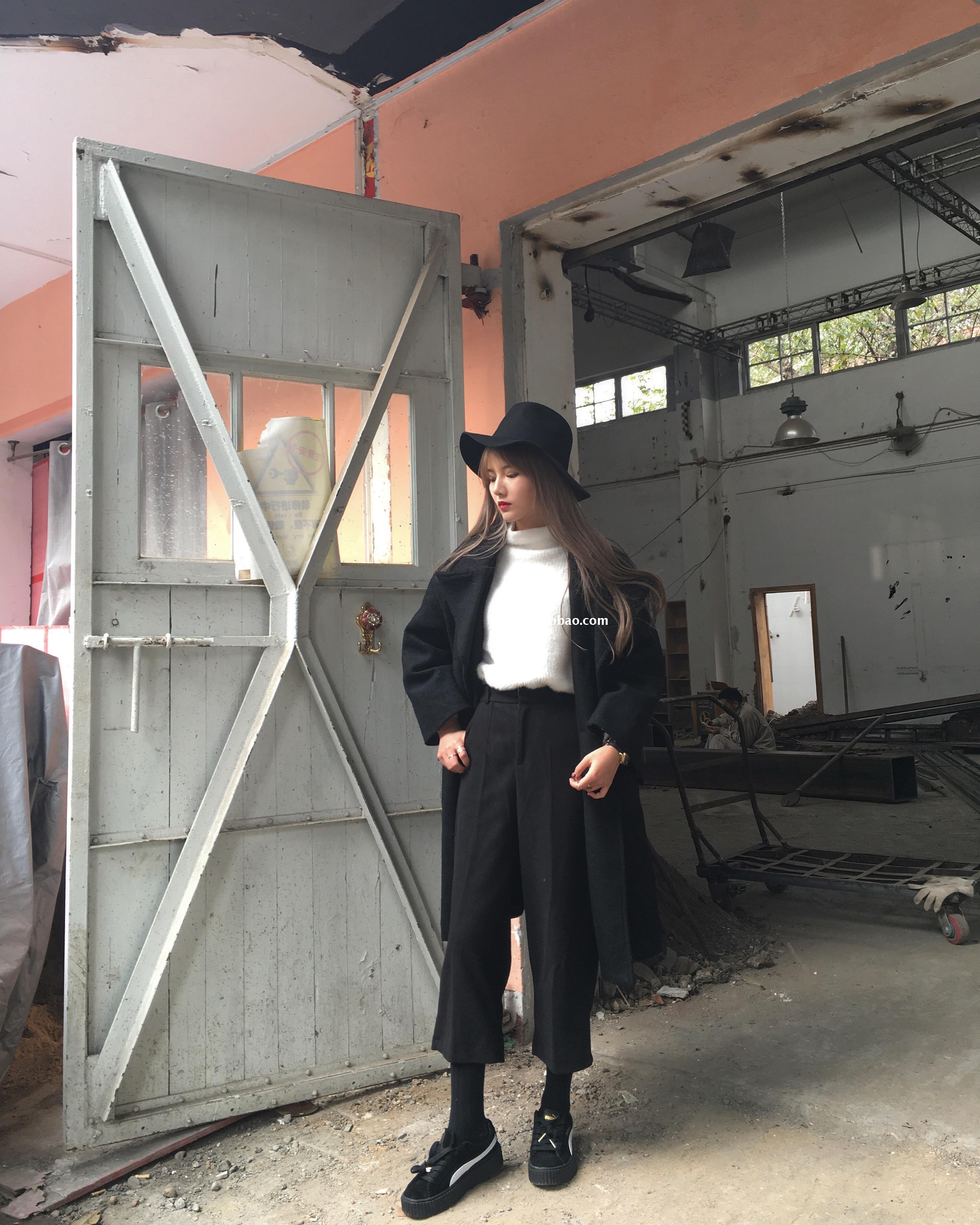 เสื้อโค้ทกันหนาว ทรงยาวโคล่ง แต่งกระเป๋า 4 จุด (กระเป๋าจริง) ผ้าวูลเนื้อละเอียด บุซับในกันลม งานดีค่าา พร้อมส่ง สีดำ