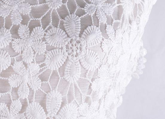 เดรสออกงาน กลางวัน งานกลางคืน เดรสผ้าลูกไม้ สีขาว กระโปรงสั้น เหนือเข่า เดรสแขนกุด มีซับใน ใส่ออกงาน สวยหรู มีระดับ 543964