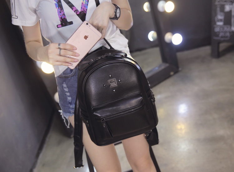 กระเป๋าเป้ สไตล์เกาหลีใบเล็กน่ารัก หนังงานดี พร้อมส่ง black