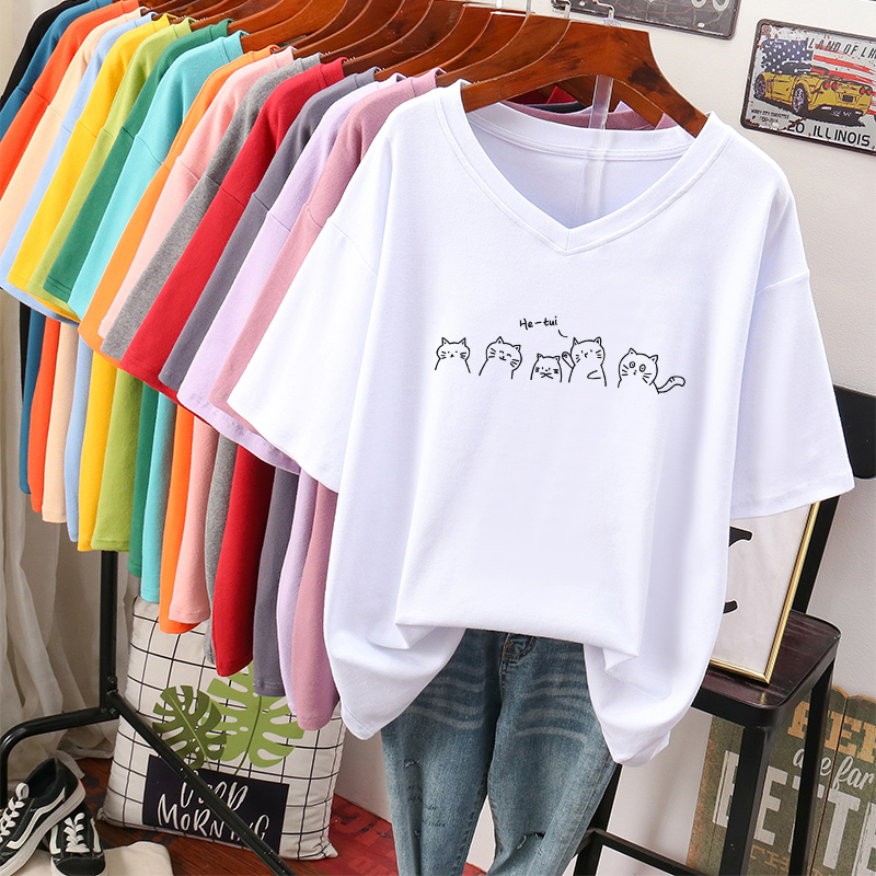 เสื้อยืดคอตตอน สกรีนลายน่ารัก มีหลากหลายสี ส่งฟรีทั่วไทย BY JIMIAO